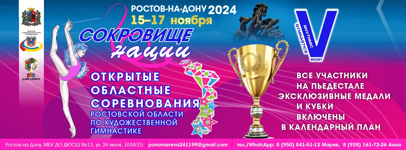 Открытые областные соревнования Ростовской области по художественной гимнастике «СОКРОВИЩЕ НАЦИИ», 5-7 октября 2024, Ростов-на-Дону